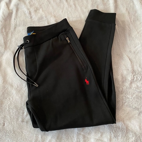 Polo Ralph Lauren men’s black Jacquard joggers with zip pockets